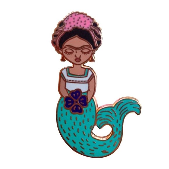 Frida Kahlo Mermaid Pin Enamel - Picture 1 of 1